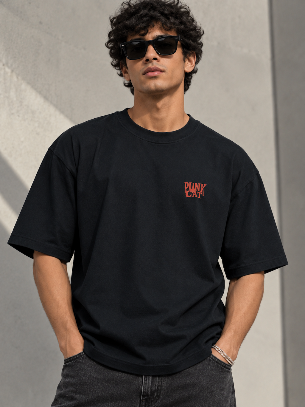 PUNK CAT OVERSIZED T-SHIRT