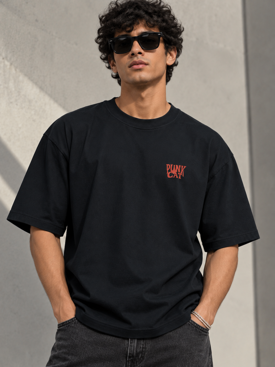 PUNK CAT OVERSIZED T-SHIRT
